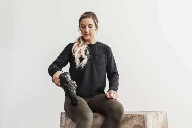 HH04B1135 t-shirt boxy épais à manches longues et poche Nobull femmes